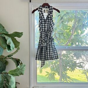FREE SHIPPING. Maeve Anthropologie Black and White Checkered Mini Dress